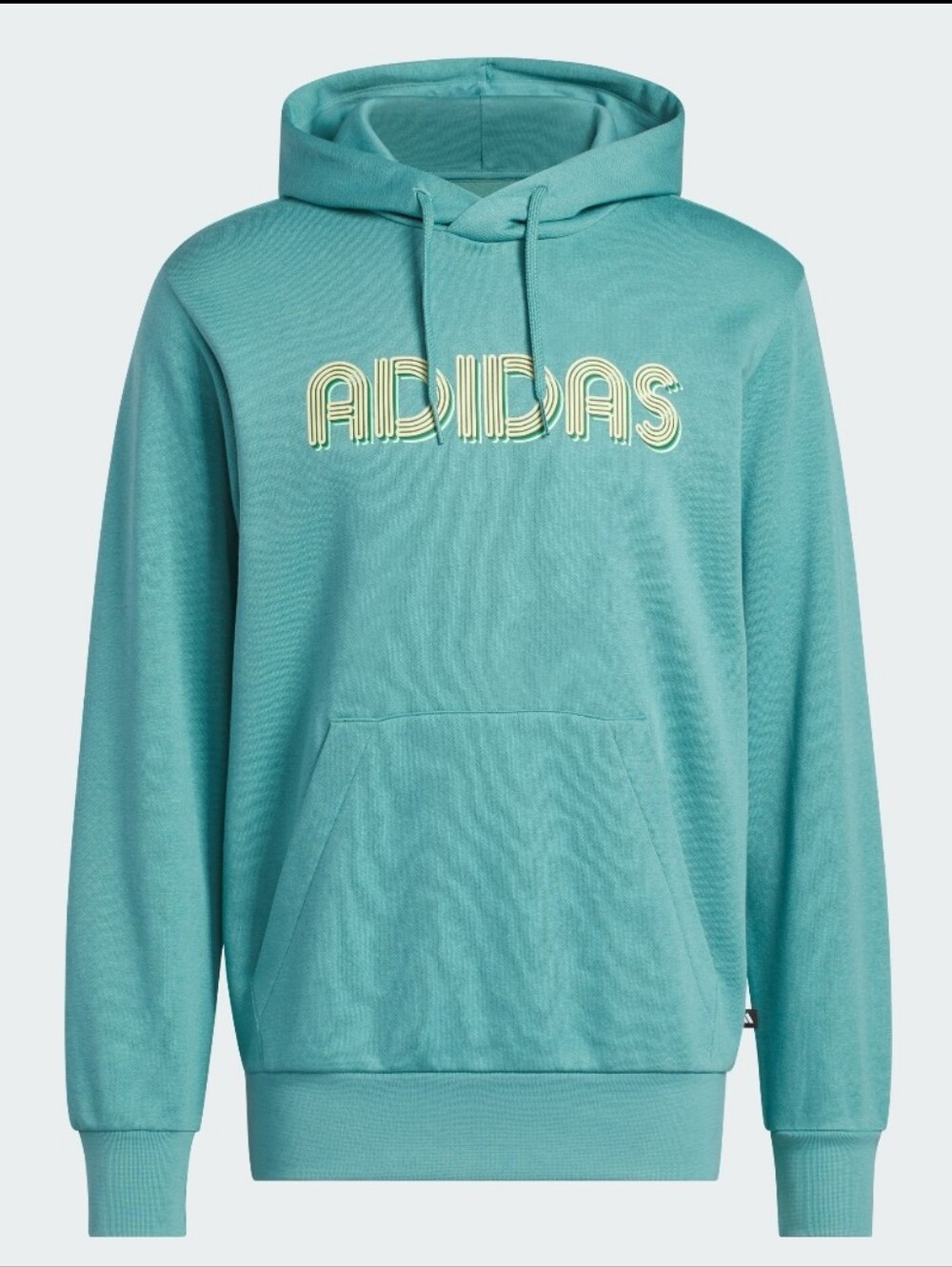 NWT Adidas Logo Graphic Hoodie Powder Teal Pullover Sweatshirt Men's 3XLT